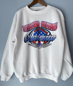 Vintage United States Of America Swestshirt Tultex Tagged XL FITS like a Large
